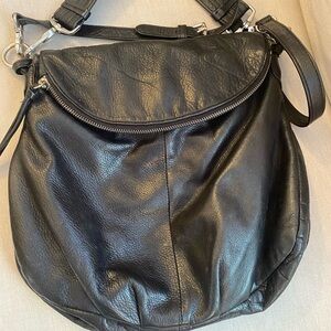 Margot Black Genuine Leather Crossbody Shoulder Handbag Snap Adjustable Strap